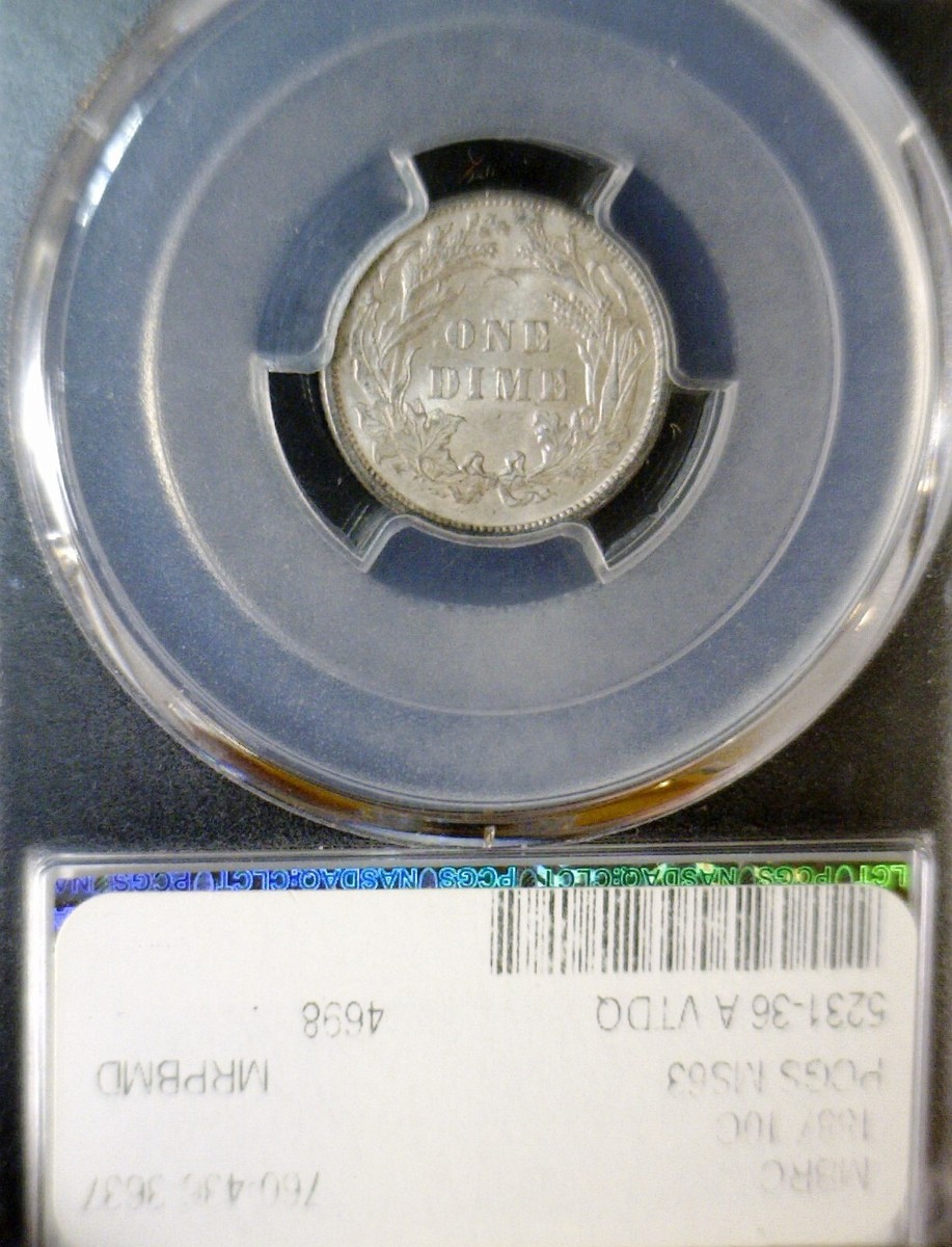 1887 PCGS MS63 Seated SILVER Dime Coin BRIGHT FLASHY LUSTROUS LOT