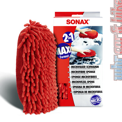 Sonax 04281000 Microfiber Sponge 2in1 Red with Chenille Fibers Car Sponge