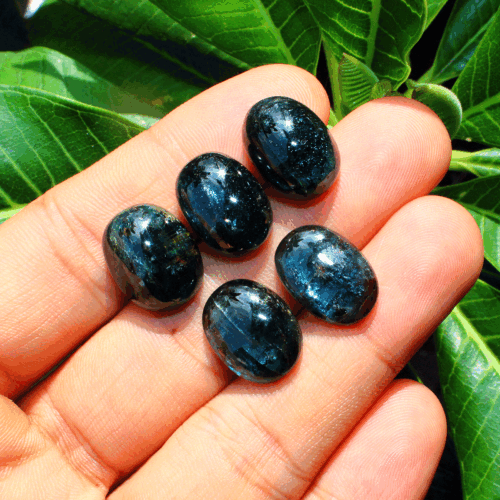 5 Pcs Natural Flashy Teal Kyanite Top Quality 15mm-16mm Oval Cabochon Gemstone - Picture 2 of 14