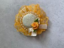 6PC Dollhouse Miniature Orange Hats Accessories decorative hats