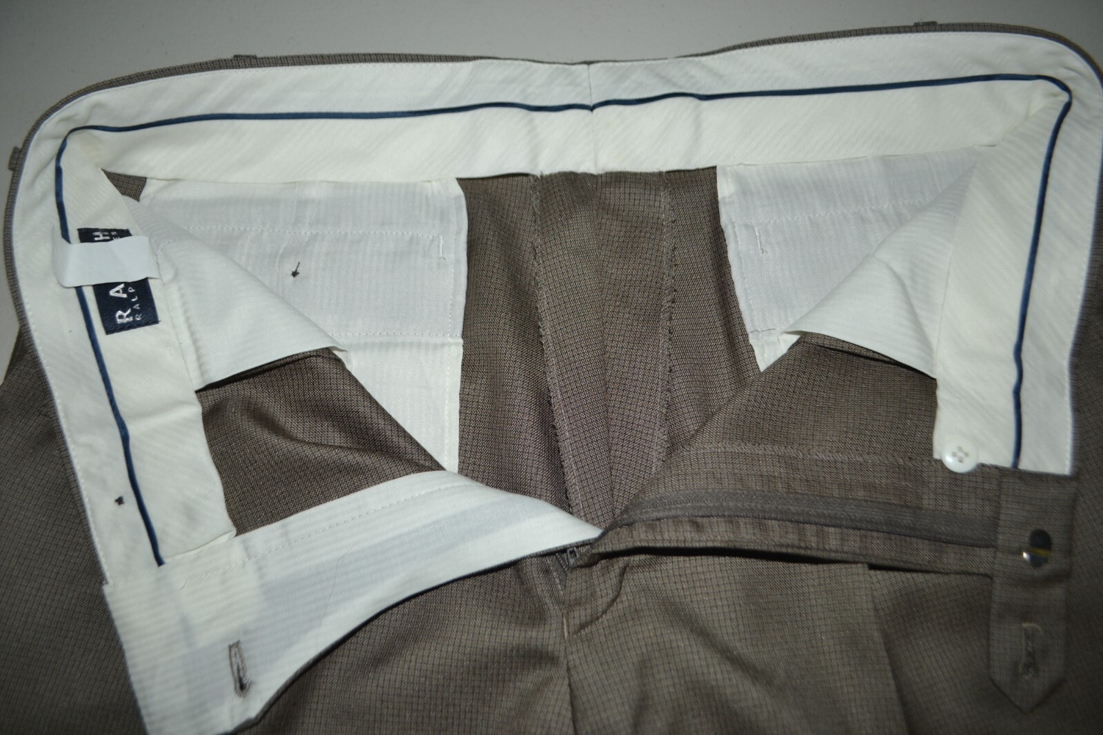 Ralph Ralph Lauren Men Light Brown Black Checked Dress Pants Size 36x32 thumbnail 3