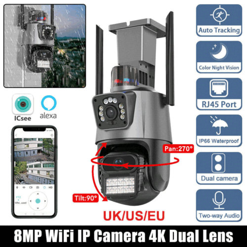 8MP 4K FUNK WLAN WIFI IP NETZWERK CAMERA 1-8XZOOM AUßEN ÜBERWACHUNGSKAMERA +128G - Bild 3 von 20