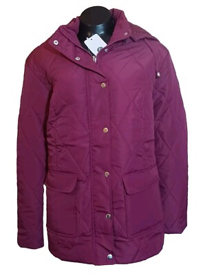 NEW Damart Women's Quilted Hooded Jacket Grape UK 18/20