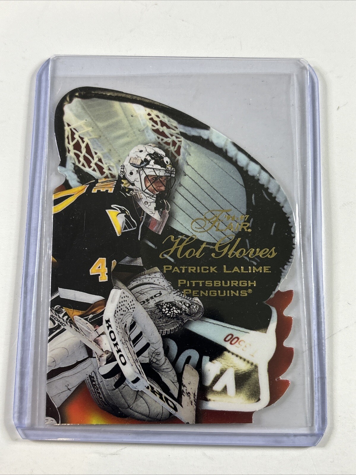 1996-97 Flair Hot Gloves Patrick Lalime #6 Rookie RC Penguins