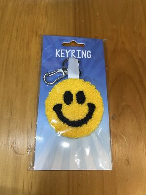 NWT Kalan Yellow Melting Smiley Face Keyring Keychain