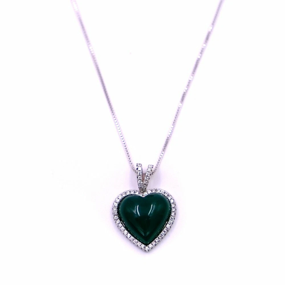Collana lunga da donna in argento Sterling 925 con ciondolo