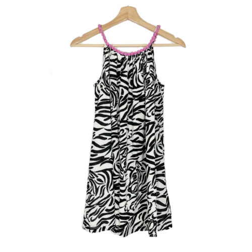 NWT Jessica Simpson Gardenia Tiger Print Tank Dress Black White Girls Sz L - Afbeelding 1 van 12