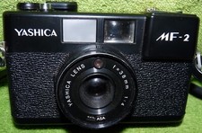 YASHICA MF-2 35mm Point Shoot Film Camera 38mm F/4 Lens, Case, No Flash