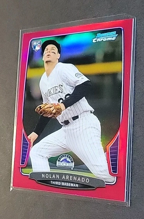 Nolan Arenado 2013 Bowman Chrome Magenta Refractor #8/35 RC #24 Rockies Rookie - Image 3 of 4