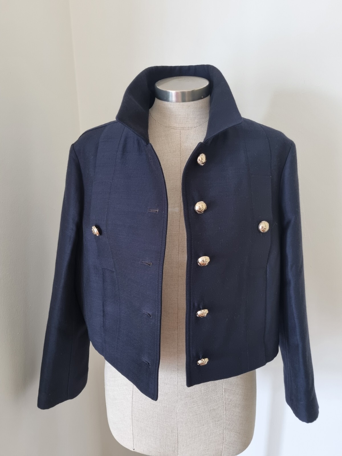 BNWT € 3700 Auth CHRISTIAN DIOR Cropped Jacket Blazer 44 IT 8 US Wool & Silk image 4