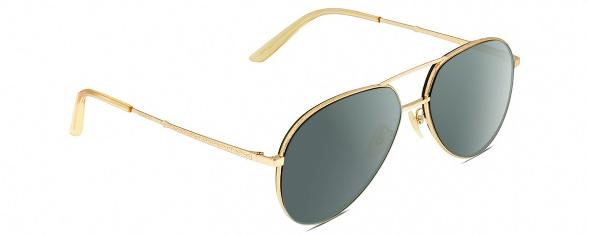 Gucci GG0356S Unisex Pilot Polarized Sunglasses Gold Yellow