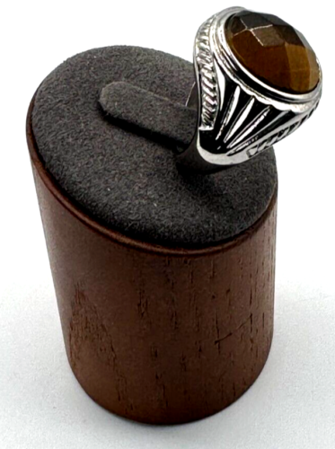 Men's Stainless Steel Tiger Eye Ring SZ.10 ~ #74 - Picture 4 of 6