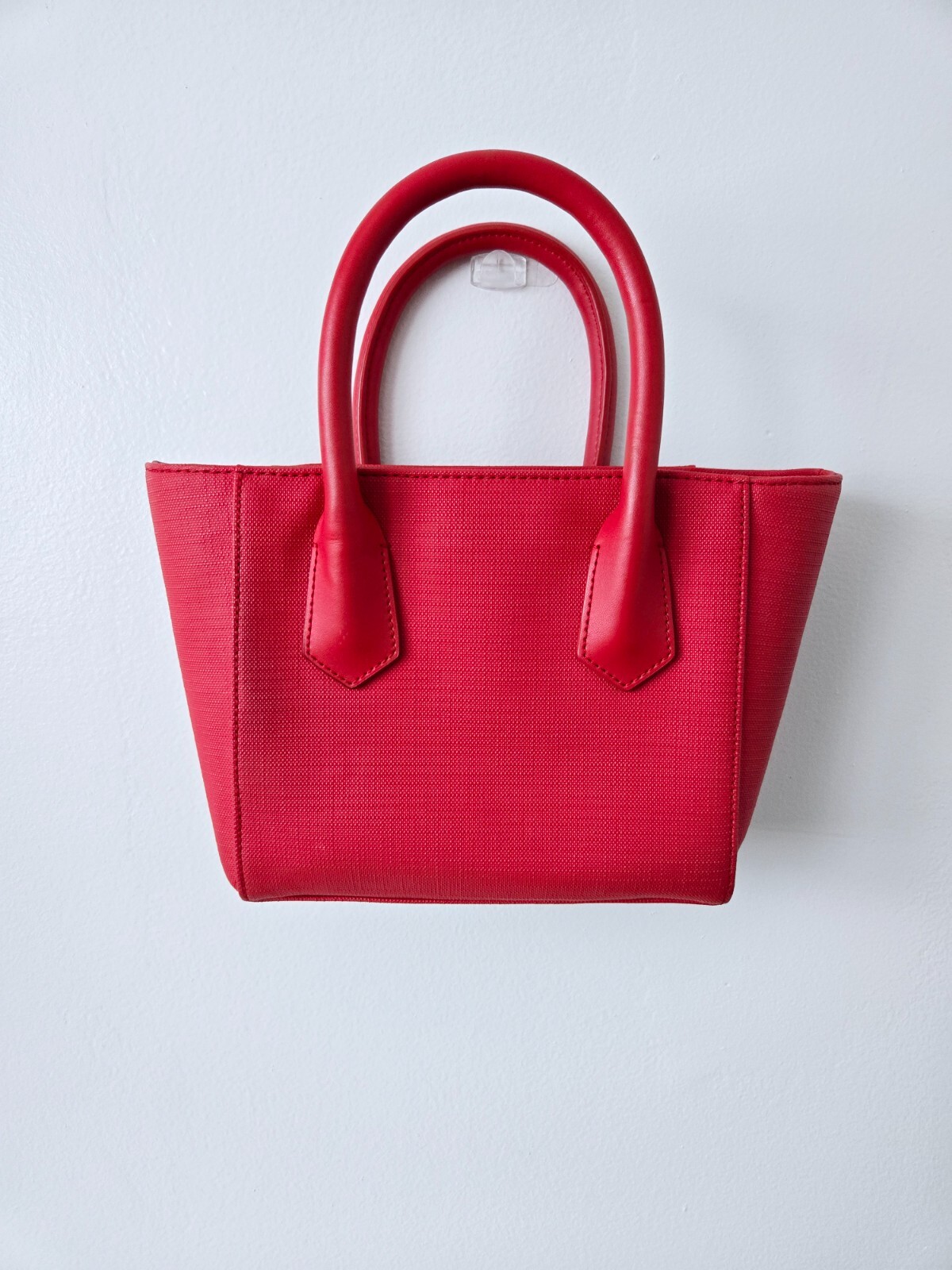 DAGNE DOVER Petite Tote Coated Canvas Handbag in Siren Red  