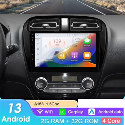 Für Mitsubishi Space Star 2012-2023 Autoradio Carplay Android 14 GPS Navi DAB+