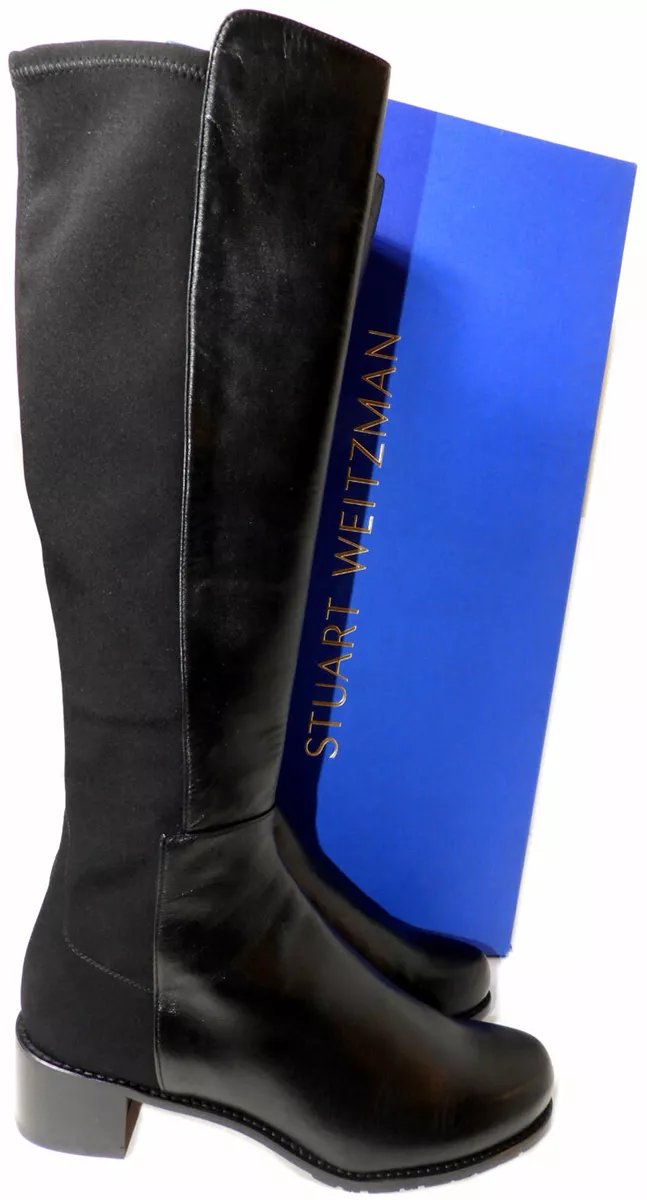 Stuart Weitzman Boots 5050 Knee High Booties Black Leather 9.5