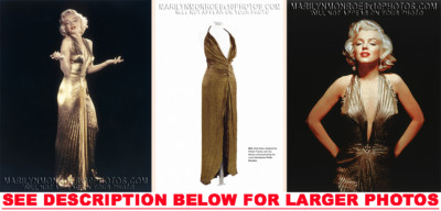 MARILYN MONROE GOLD LAME ACTUAL DRESS 3xRARE5X7 PHOTOS | eBay