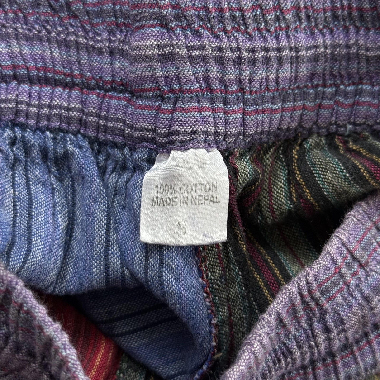 Patchwork Pants Women Small Multicolor Striped Ca… - image 4