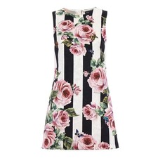 Dolce & Gabbana Floral Silk Blend Roses Print Dress €1350 Size IT42