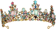 Baroque Queen Crown Vintage Princess Tiaras and Crowns for Women Girls Wedding T