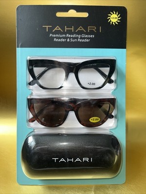 TAHARI Premium Reading Glasses & Sun Reader +2.00  
