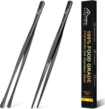 Kitchen Tweezers Stainless Steel Fine Kitchen Tongs for Cooking, 12-Inch Extr...