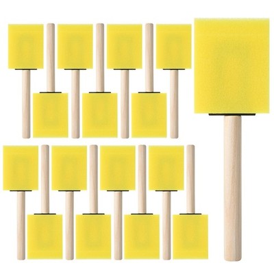 Bates- Foam Paint Brushes, 2'', 16 Pack, Yellow Sponge 2 Inch, 16