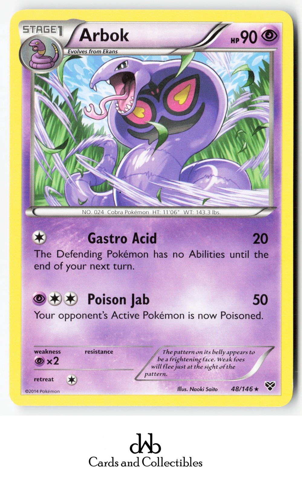 XY Base Set #48/146 Arbok Rare Lightly played