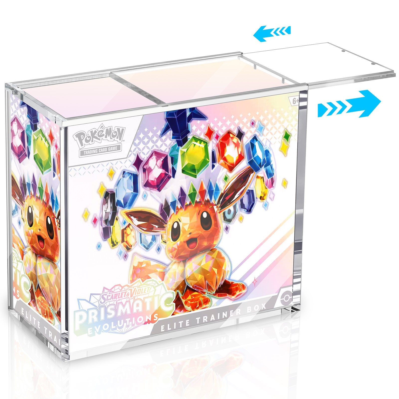 Pokemon Acrylic ETB Case ,Sliding Magnetic Elite Trainer Box Protector Case