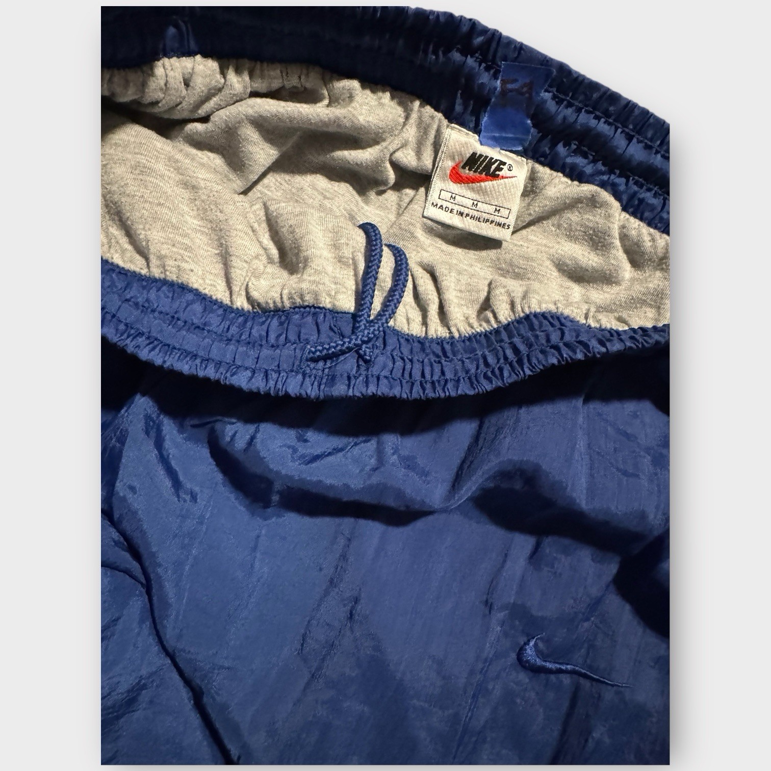 Vintage NIKE 90s Men M Track Pants Blue Fit Inner Liner Parachute Windbreakers image 3