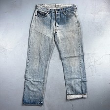Levis 501 Vintage 80s Redline Selvedge USA XX Jeans Light Wash 36x36 Act 33x31