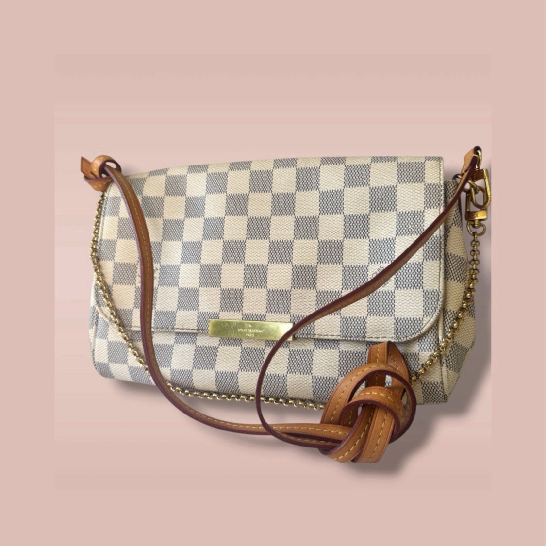 Louis Vuitton Damier Azur Favorite MM Crossbody Entrupy Auth Made