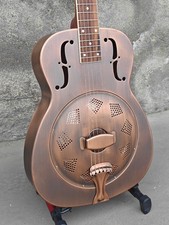 Aiersi O Style Red Copper Single Cone Resonator Guitar with Hard Case