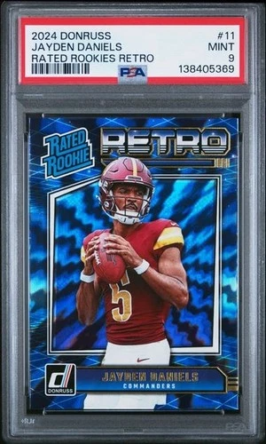 Jayden Daniels 2024 Donruss #11 Rated Rookies Retro PSA 9 Mint RC Washington