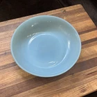 Vintage Fire King Blue Delphite Milk Glass Serving Bowl 6” Made in the USA