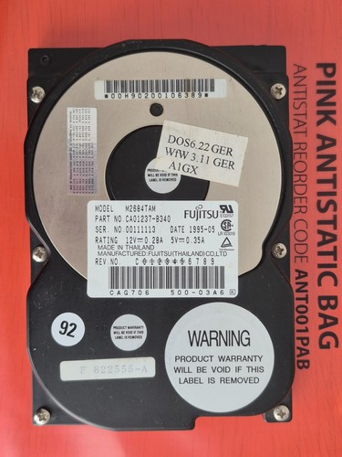 ✅ IDE Hard Drive HDD FUJITSU M2684TAM ⭐ 540 MB ⭐ VINTAGE RETRO PC ⚡