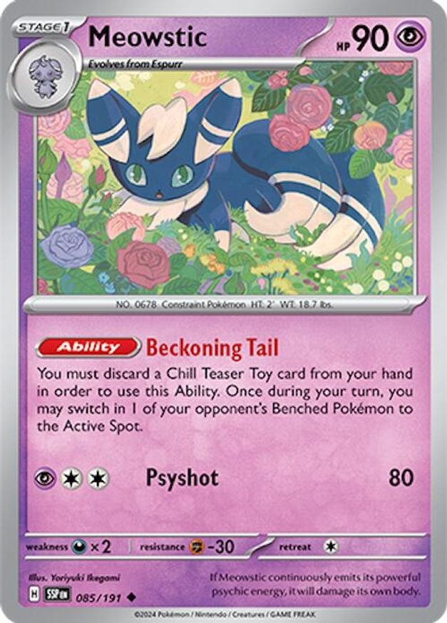 Pokemon Meowstic (85/260) Surging Sparks LP REVERSE HOLO