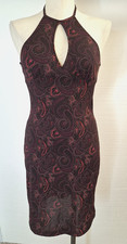 Vintage Woman's Size S Halter Paisley Knee Length Dress Made In Usa