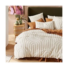 INDACORIFY White Cotton Beautiful Tufted Duvet Cover Bohemian Duvet Cover Com...