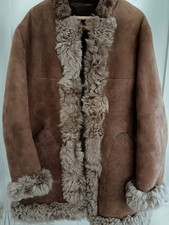Mens Xxxl Vintage 70s Afghan Sheepskin Suede Embroidered Coat 