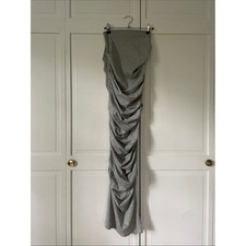 Naked Wardrobe XS Heather Grey Strapless Ruched Bodycon Maxi Tube Dress