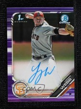 2019 Bowman Chrome Prospect Purple Refractor 64/250 Logan Webb #CPA-LW Auto i6e