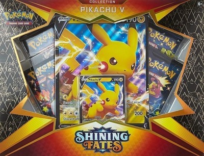 Pokemon Shining Fates Pikachu V Box Set - 4 Booster Packs 820650828690| eBay