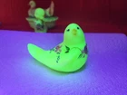 Fenton Art Glass Vintage Burmese Satin Songbird Hand Painted Artist Signed