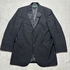 Lauren Ralph Lauren Tuxedo Jacket Men 40L Black Blazer Wool Super 100's EUC