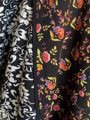 ULLA POPKEN 36/38 (6X) Black Floral Panel 3-Button Cotton Short Sleeve Shirt - Picture 8 of 12