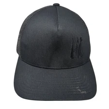 The Classics Yupoong Snapback Trucker Hat Black One Size Adjustable Mesh Back