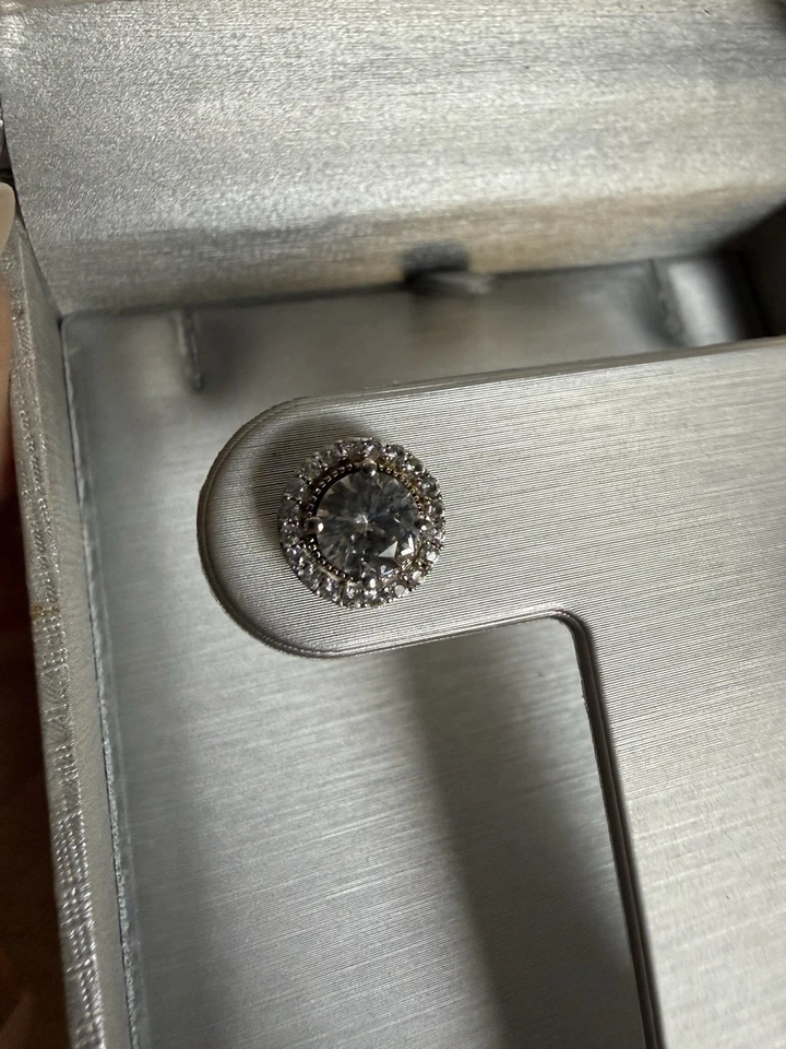 Zales Lab Diamond Sterling Silver Earrings Stud Earrings Silver Earrings Gift - Image 4 of 4