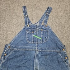 Vtg Key Imperial Bib Overalls Sz 56 2XL Denim Blue Carpenter Chore Workwear