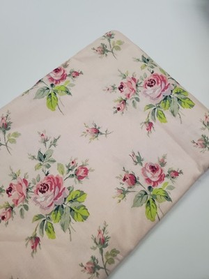 Anna Griffin Fabric Grace Roses Floral Pink Vintage Sew Quilt HALF YARD