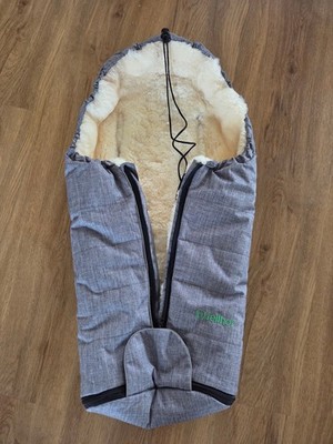 Fellsack / Fußsack für Kinderwagen (Grau, 100% Merinowolle, Marke Fellhof)
